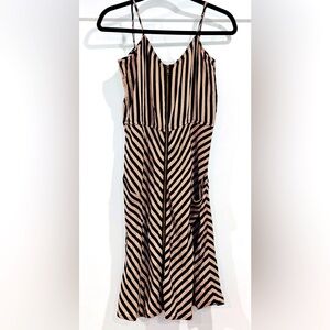 Silk BEYOND VINTAGE Spaghetti Strap Dress - Black & Nude - size Small